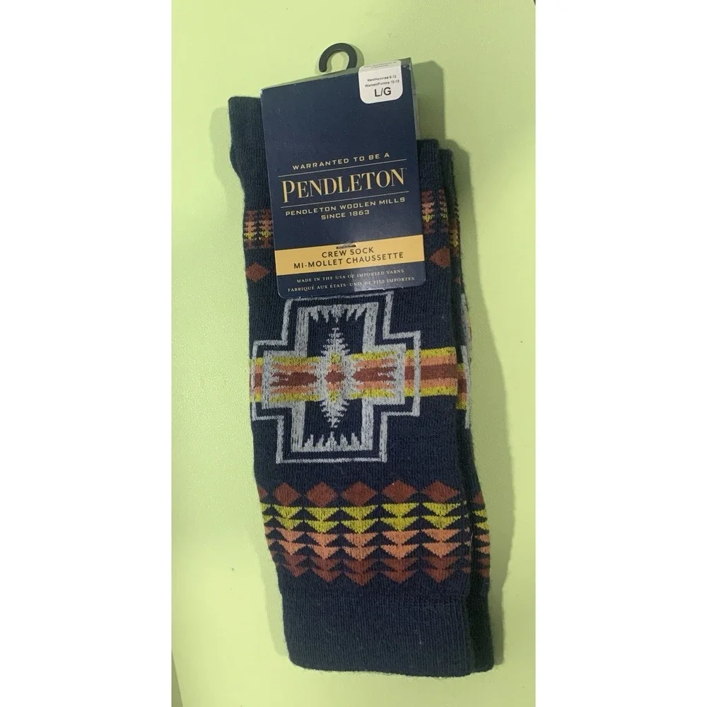 NEW Pendleton Wool Blends Crew Sock Harding /Navy